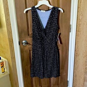 NWT. Drape Twist Dress in Navy